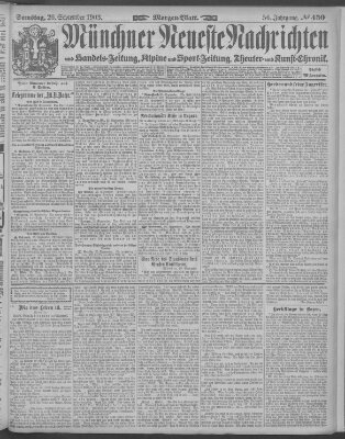 Münchner neueste Nachrichten Samstag 26. September 1903