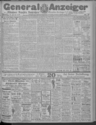 Münchner neueste Nachrichten Dienstag 13. Januar 1903