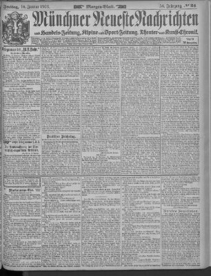 Münchner neueste Nachrichten Freitag 16. Januar 1903