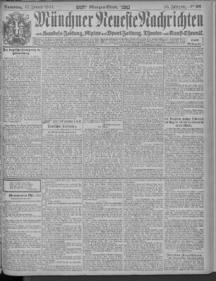 Münchner neueste Nachrichten Samstag 17. Januar 1903