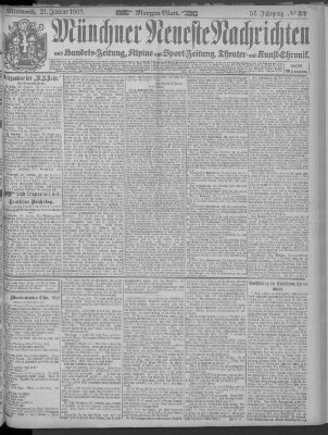 Münchner neueste Nachrichten Mittwoch 21. Januar 1903