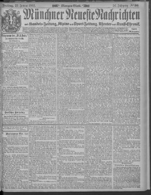 Münchner neueste Nachrichten Freitag 23. Januar 1903