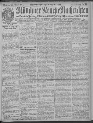 Münchner neueste Nachrichten Montag 26. Januar 1903