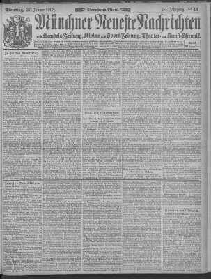 Münchner neueste Nachrichten Dienstag 27. Januar 1903