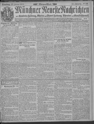 Münchner neueste Nachrichten Dienstag 27. Januar 1903