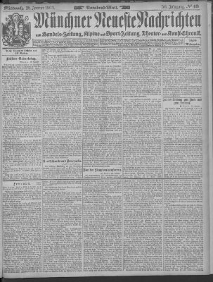 Münchner neueste Nachrichten Mittwoch 28. Januar 1903