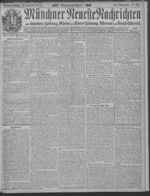 Münchner neueste Nachrichten Donnerstag 29. Januar 1903