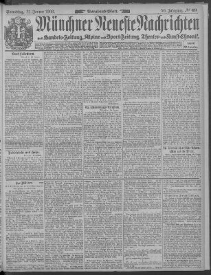 Münchner neueste Nachrichten Samstag 31. Januar 1903