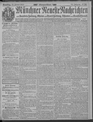 Münchner neueste Nachrichten Samstag 31. Januar 1903