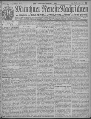 Münchner neueste Nachrichten Freitag 13. Februar 1903