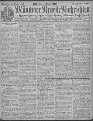 Münchner neueste Nachrichten Samstag 21. Februar 1903