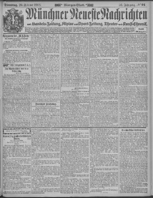 Münchner neueste Nachrichten Dienstag 24. Februar 1903