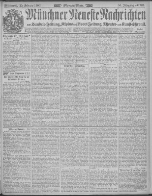 Münchner neueste Nachrichten Mittwoch 25. Februar 1903