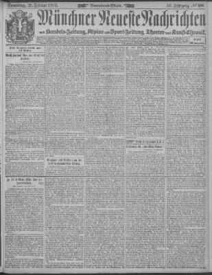 Münchner neueste Nachrichten Samstag 28. Februar 1903