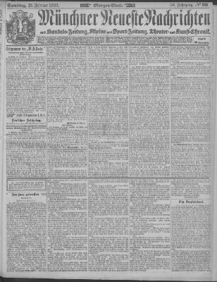 Münchner neueste Nachrichten Samstag 28. Februar 1903