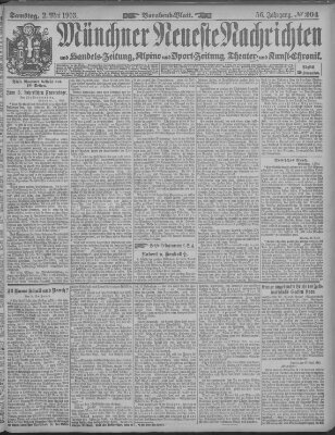 Münchner neueste Nachrichten Samstag 2. Mai 1903