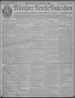 Münchner neueste Nachrichten Sonntag 3. Mai 1903