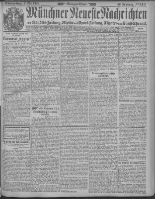 Münchner neueste Nachrichten Donnerstag 7. Mai 1903