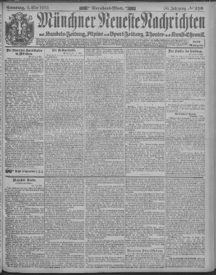 Münchner neueste Nachrichten Samstag 9. Mai 1903