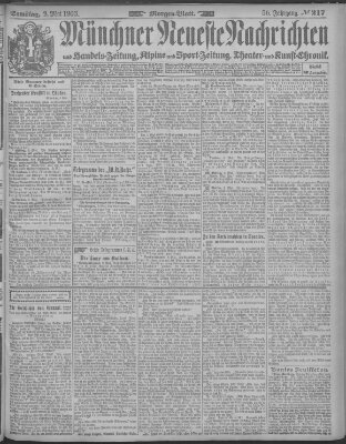 Münchner neueste Nachrichten Samstag 9. Mai 1903