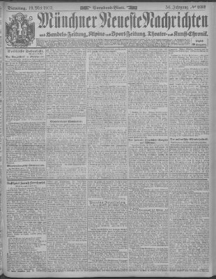 Münchner neueste Nachrichten Dienstag 19. Mai 1903