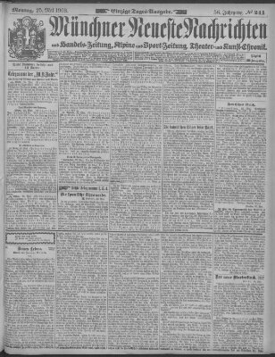 Münchner neueste Nachrichten Montag 25. Mai 1903