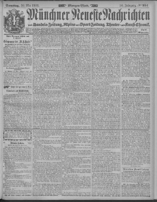 Münchner neueste Nachrichten Samstag 30. Mai 1903