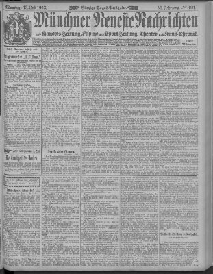 Münchner neueste Nachrichten Montag 13. Juli 1903