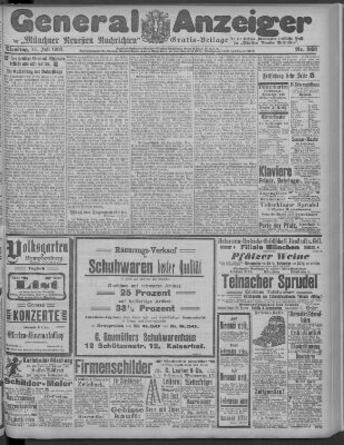 Münchner neueste Nachrichten Dienstag 14. Juli 1903