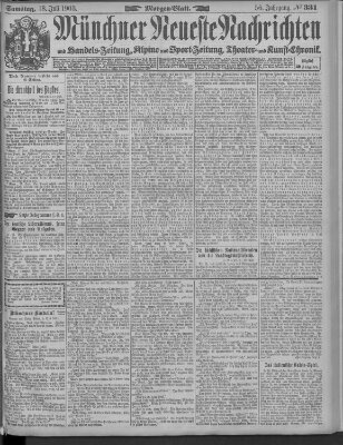 Münchner neueste Nachrichten Samstag 18. Juli 1903