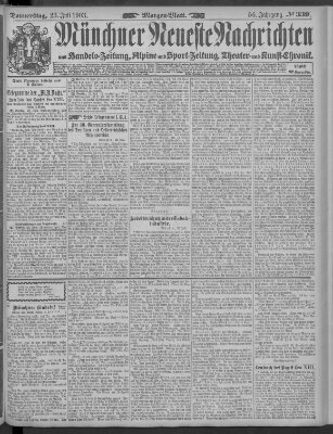 Münchner neueste Nachrichten Donnerstag 23. Juli 1903