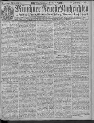 Münchner neueste Nachrichten Sonntag 26. Juli 1903