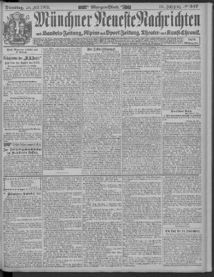 Münchner neueste Nachrichten Dienstag 28. Juli 1903