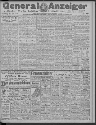 Münchner neueste Nachrichten Dienstag 28. Juli 1903