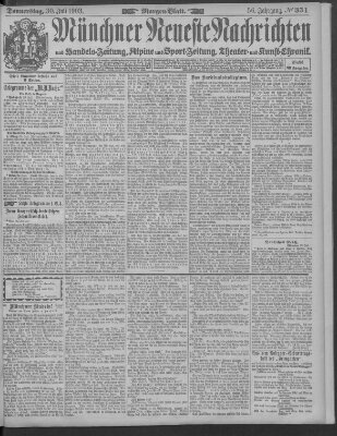 Münchner neueste Nachrichten Donnerstag 30. Juli 1903