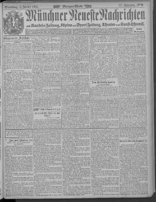 Münchner neueste Nachrichten Dienstag 5. Januar 1904