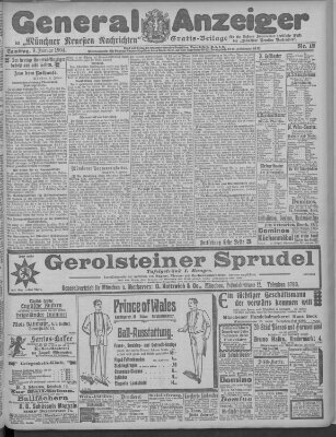 Münchner neueste Nachrichten Samstag 9. Januar 1904