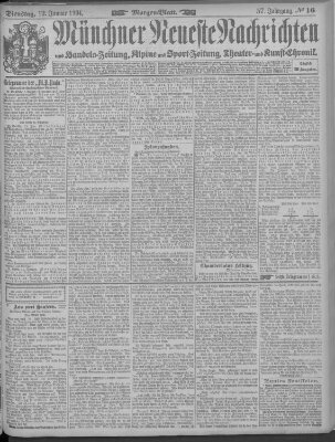 Münchner neueste Nachrichten Dienstag 12. Januar 1904