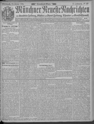 Münchner neueste Nachrichten Mittwoch 13. Januar 1904