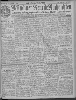 Münchner neueste Nachrichten Dienstag 19. Januar 1904