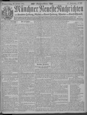 Münchner neueste Nachrichten Donnerstag 21. Januar 1904