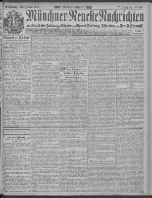 Münchner neueste Nachrichten Dienstag 26. Januar 1904