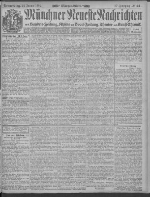 Münchner neueste Nachrichten Donnerstag 28. Januar 1904