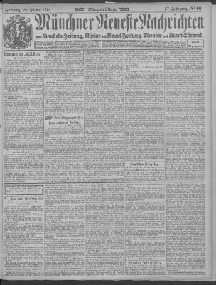 Münchner neueste Nachrichten Freitag 29. Januar 1904