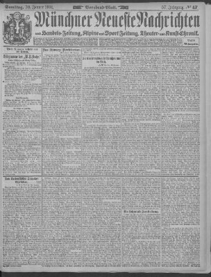 Münchner neueste Nachrichten Samstag 30. Januar 1904