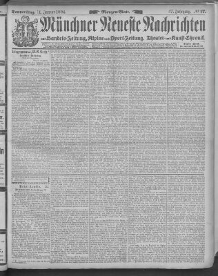 Münchner neueste Nachrichten Donnerstag 11. Januar 1894