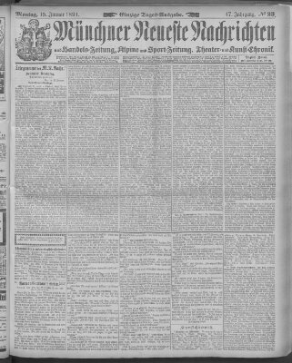 Münchner neueste Nachrichten Montag 15. Januar 1894