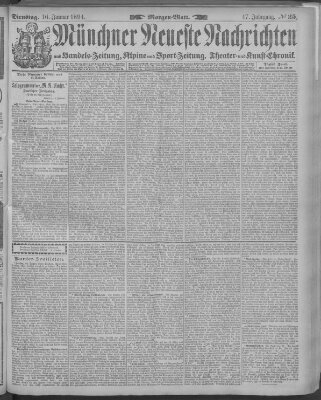 Münchner neueste Nachrichten Dienstag 16. Januar 1894