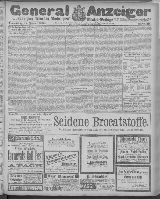 Münchner neueste Nachrichten Donnerstag 18. Januar 1894