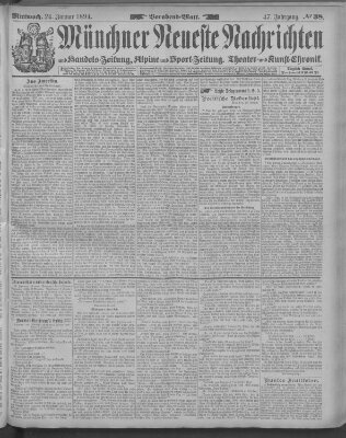 Münchner neueste Nachrichten Mittwoch 24. Januar 1894